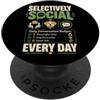 Socialvolt Selettivamente Sociale - Umorismo Introverso PopSockets PopGrip Adesivo