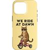 Dawn Rider Feline Custodia per iPhone 16 Pro We Ride At Dawn Cat in occhiali da sole Triciclo Rider