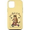Dawn Rider Cats Custodia per iPhone 12/12 Pro Tabby Cat Riding Triciclo Occhiali da sole We Ride Dawn