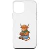 Collezione Animali Che Leggono Custodia per iPhone 12 mini Simpatica Mucca delle Highland Legge un Libro