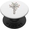 Faith Wildflower Cross Floral Christian Croce con fiori selvatici a pastello, motivo: natura divina PopSockets PopGrip Adesivo