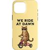 Dawn Rider Feline Custodia per iPhone 16 Pro Max We Ride At Dawn Cat in occhiali da sole Triciclo Rider