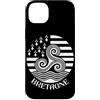 Brittany Celtic Culture Custodia per iPhone 14 Plus Simboli della Bretagna, Francia Breton Pride Triskel