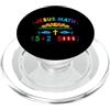 Christian Teacher Humor Retro Sarcastic Divertente Gesù Matematica Dicendo 5 Più 2 Uguale 5000 PopSockets PopGrip per MagSafe