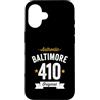 Vintage Area Code Pride Tees Custodia per iPhone 16 410 Baltimora Codice Area USA Città Distressed Authentic (Dark)