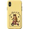 Dawn Rider Cats Custodia per iPhone X/XS Tabby Cat Riding Triciclo Occhiali da sole We Ride Dawn