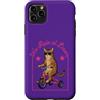 Dawn Rider Cats Custodia per iPhone 11 Pro Max Tabby Cat Riding Triciclo Occhiali da sole We Ride Dawn