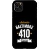Vintage Area Code Pride Tees Custodia per iPhone 11 Pro Max 410 Baltimora Codice Area USA Città Distressed Authentic (Dark)