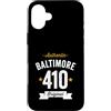 Vintage Area Code Pride Tees Custodia per iPhone 16 Plus 410 Baltimora Codice Area USA Città Distressed Authentic (Dark)