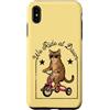 Dawn Rider Cats Custodia per iPhone XS Max Tabby Cat Riding Triciclo Occhiali da sole We Ride Dawn