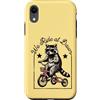 Night Rider Raccoon Custodia per iPhone XR Cool Raccoon Occhiali Da Sole Triciclo Noi Ride at Dawn