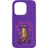 Dawn Rider Cats Custodia per iPhone 15 Pro Tabby Cat Riding Triciclo Occhiali da sole We Ride Dawn