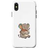 Simpatico Elefantino & Disegni Floreali Custodia per iPhone X/XS Simpatico Elefantino con Sciarpa Legge un Libro