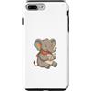Simpatico Elefantino & Disegni Floreali Custodia per iPhone 7 Plus/8 Plus Simpatico Elefantino con Sciarpa Legge un Libro