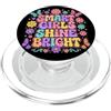 Back To School Outfits Smart Girls Shine Bright Retro Floral Butterfly Citazione PopSockets PopGrip per MagSafe