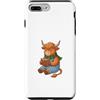 Collezione Animali Che Leggono Custodia per iPhone 7 Plus/8 Plus Simpatica Mucca delle Highland Legge un Libro