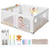 Funsland Box per Bambini Grande e Pieghevole: 180x150x75cm Box per Bambino da Interno ed Esterno Con 20 Palline Oceaniche,1 Canestro da Basket,4 Maniglie e 1 Borsa da Viaggio - Area Giochi Ideale per i Bambini