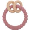 meanus Massaggiagengive per bambini, giocattolo in silicone e faggio, senza BPA (Power Rose)