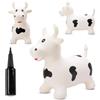 Sun Baby Animale gonfiabile che salta, giocattolo di 1 anno, saltarello per bambini, design ergonomico, cavallo giocattolo, pompa manuale inclusa (Toro bianco)