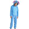 Disney Stitch Pigiama per Ragazze, Pigiama Intero con Cappuccio 3D Design Morbido, Regalo per Bambina e Adolescenti, Taglie 6 a 12 Anni (IT, età, 10 Anni, Regular, Blu)