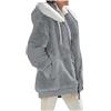 CRMY Giacca da donna in ecopelliccia con 2 tasche laterali, giacca in pile con cappuccio, top, giacca per il tempo libero da donna in peluche, cappotto caldo, giacca con cappuccio, felpa con cappuccio