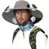 Generic Cappello con ventole a energia solare con 4 ventilatori solari, cappello da pescatore per uomo e donna, UPF 50+, cappelli da pesca e da spiaggia con ventilatore integrato, per sport estivi all'aperto