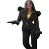 LOKLNEYK Tuta Neve Donna - Pantaloni Tuta Donna Taglie Forti Elegante Completo Sportiva Montagna Set Calda Curvy 2 Pezzi Termici Abbigliamento 2#Nero XL