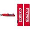 Sparco 01637RS Racing Cinghia di Traino-Rossa-Mass. 3000kg-16mm Foro-Approvazione FIA, Red & SPC1204RD Protezioni per Cintura di Sicurezza, Rosso, Set di 2