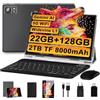 SUAAT 2026 Tablet Android Octa Core da 10 pollici con 22 GB RAOM +128 GB ROM(2 TB TF) |5G + 2.4G WiFi | FHD | GMS | Bluetooth 5.0 | 8 MP + 5 MP | Tipo C, Tablet Touch con custodia, tastiera e mouse