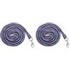 HKM 4057052145612 - Funny Horses con moschettone, 1357, Blu Scuro/Blu/Rosa Scuro, 180 cm (Confezione da 2)
