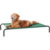 Amazon Basics Per Cani, Lettino rialzato rinfrescante per animali domestici, Stoffa, Verde, Misura L, L 130 x P 80 x H 19 cm
