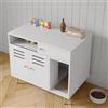 Garvee Mobile copri-lettiera per gatti moderno - Doppia anta, ingresso laterale, ventilazione anti-odore, ripiani portaoggetti, tiragraffi - Design multifunzione decorativo per interni - Bianco