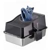 Garvee Lettiera Gatto in Acciaio Inox Chiusa, Toilette per Gatti Antiodore Grande con Coperchio e Pedana Filtra-Sabbia, con Bordo Alto 15cm e Paletta, Facile da Pulire, 60x40x34,5cm, Nero