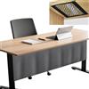 Icegrey Pannello per la Privacy sotto la scrivania con Rete per la Gestione dei Cavi, Pannello per scrivania Autoadesivo, Tenda per scrivania, per Ufficio e casa, Grigio Scuro, 152x38cm