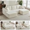 TEYVOKS Divano Modulare a U 262cm - Divano Nuvola Senza Montaggio - Sofa Boneless con Schiuma ad Alta Resilienza - Divano Angolare Moderno per Soggiorno e Ufficio, Beige