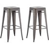 Duhome Sgabello Bar Industriale Esterno, Set di Sgabelli Bar Alto in Metallo, Impilabile Sgabelli da Pranzo, Scandinavian Sgabello Alta per Cucina, Pranzo, Pub, Moderni (Metallico, 76cm-2PCS)