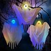 Yi'antai 3 Pezzi Fantasma Appeso Con Luce a LED Spaventosa, Decorazione di Halloween da Appendere in Giardino, Cortile (Bianco)