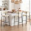 Ckaff Set di 3 Sgabelli da Bar, Sgabelli da Cucina con Seduta alta 71cm, Sedie Alte con Schienale, Sgabelli Imbottiti per Bar, Sala da Pranzo, Caffè, Isola della Cucina, Bianco