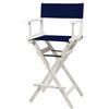ZStyle Sedia Regista Sgabello Pieghevole Leggera Portatile Director Make Up Hotel Ristorante Casa Veranda Bar Trucco Legno Di Faggio Tessuto Alta Truccatrice (Fusto bianco - Tela blu)