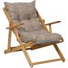 Liberoshopping Poltrona Pieghevole sdraio in legno Abete 3 Posizioni Cuscino tessuto Imbottito per soggiorno giardino made in italy - RELAX (Tortora)