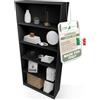 CDF Scaffale Libreria con Ripiani Organizzatore Scomparti Aperti per Libri Documenti Decorazioni Sala da Pranzo Ufficio Soggiorno Studio Camera da Letto Alto Moderno Verticale - Nero 80 cm