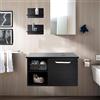 YU YUSING Set di mobili da bagno con mobiletto a specchio, 2 mensole sospese, 1 porta e 2 ripiani