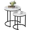 Vida Designs Brooklyn - Set di 2 tavolini rotondi impilabili, con struttura in metallo (marmo)