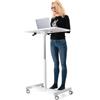 Tatkraft Trend Tavolo per Laptop Regolabile in Altezza con Ruote, Regolazione Pneumatica Dell'altezza Facile e Comodo da usare 74-114 cm, Tavolo per Notebook con Rotelle per Casa Ufficio, Bianco
