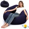 CEWROM Lazy No Bean Bag, pouf gonfiabile, lavabile, per soggiorno, camera da letto, super morbida, per bambini e adulti (blu)