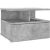 vidaXL Comodino Pensile con Cassetto e Scomparti Aperti Compatto Elegante Moderno Robusto Armadietto Sospeso Grigio Cemento 40x31x27 cm in Truciolato