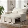 JUMMICO Divano Letto 2 Posti in Velluto Divano Matrimoniale Prontoletto Estraibile con Schienale Regolabile in 5 Posizioni per Soggiorno, Camera da Letto o Ufficio, 70P x 140L x 100H cm, Beige