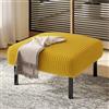 KOMHTOM Sgabello 51 x 56 x 39 cm, Pouf Soggiorno, Poggiapiedi Soggiorno, Divano con gambe in metallo robusto, comodo cuscino per seduta (giallo - Poggiapiedi)