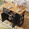 REXO Moderna isola da cucina, armadio da cucina, armadio a buffet, carrello da pranzo con venature del legno, armadio a buffet, tavolo da pranzo multifunzionale con spazio di archiviazione, carrello