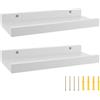 SHUESS Set di 2 mensole da parete a forma di U, con chiodi sospesi, per decorazioni, soggiorno, camera da letto e ufficio, colore: bianco